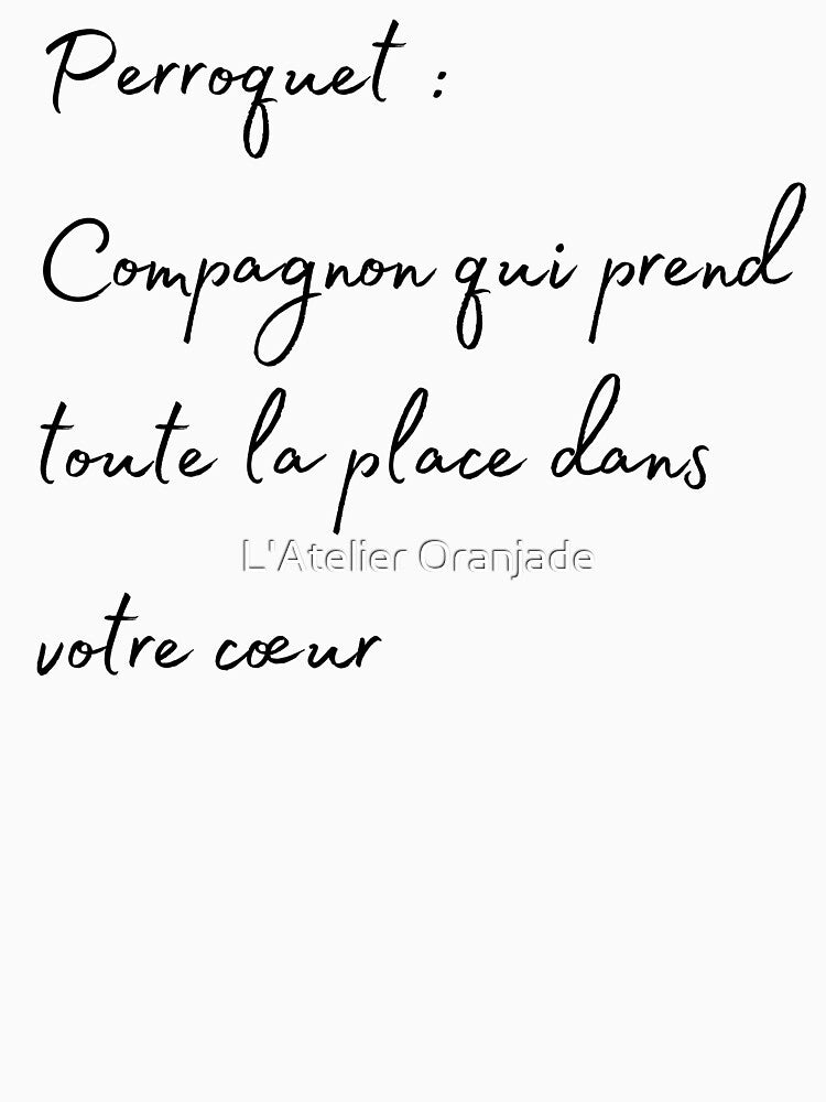 Parrot take all the place in your hearth french quote by L'Atelier Oranjade T-Shirts, Hoodie, Sweatshirt (Image 3)