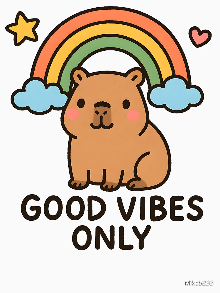 Good Vibes Only Cute Capybara Rainbow by Mikeb233 T-Shirts, Hoodie, Sweatshirt | BlankRebels.com (Image 3)