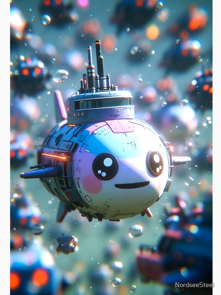 Kawaii Underwater Submarine – Cute Neon Dream Diver by NordseeSteel T-Shirts, Hoodie, Sweatshirt | BlankRebels.com (Image 2)