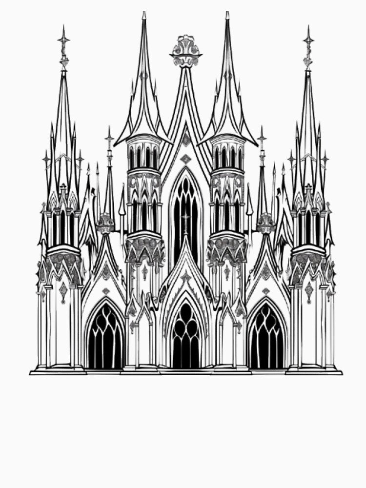 Gothic Castle Ornament by AlexLineArt T-Shirts, Hoodie, Sweatshirt | BlankRebels.com (Image 3)