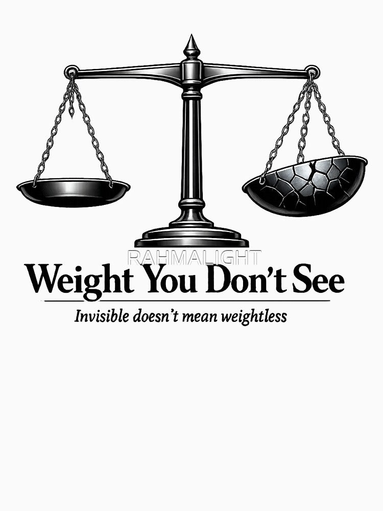 Weight You Don’t See – Invisible Weight Conceptual Balance Art by RAHMALIGHT T-Shirts, Hoodie, Sweatshirt (Image 3)