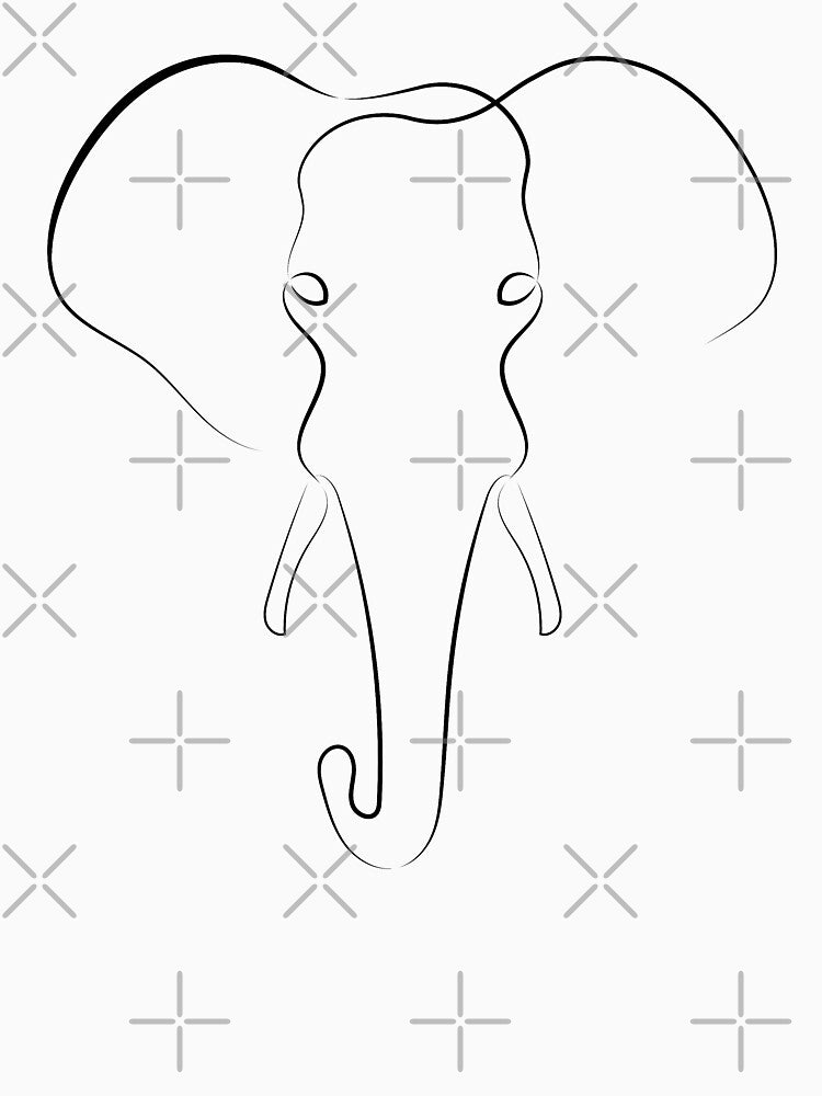 Elephant | One Line Art | Minimal Art | One Line Artist | Minimalist by One-Line-Artist T-Shirts, Hoodie,... (Image 3)
