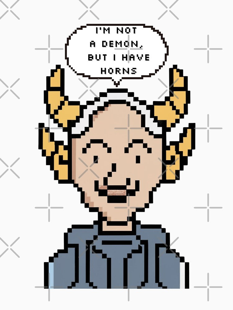 I am not a demon, but I have horns, old man | Pixel Style by CircinusStore T-Shirts, Hoodie, Sweatshirt (Image 3)