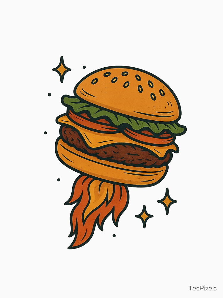 Space Burger Rocket – Cosmic Fast Food Art by TecPixels T-Shirts, Hoodie, Sweatshirt | BlankRebels.com (Image 3)