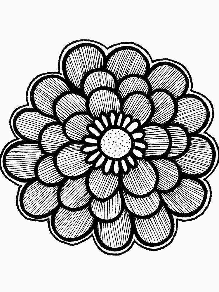 Mandala Style Flower Doodle by OakandtheIvy