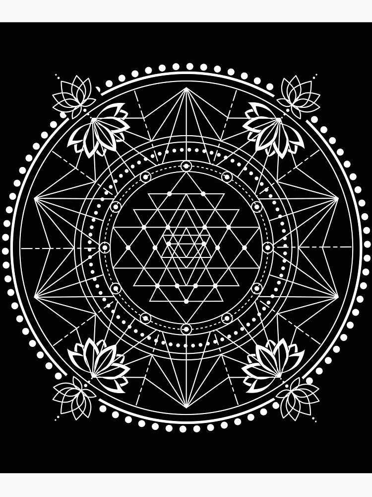 Lotus and Sri Yantra grid for meditation and crystal gridding by BlueSkyHealing T-Shirts, Hoodie, Sweatshirt (Image 3)