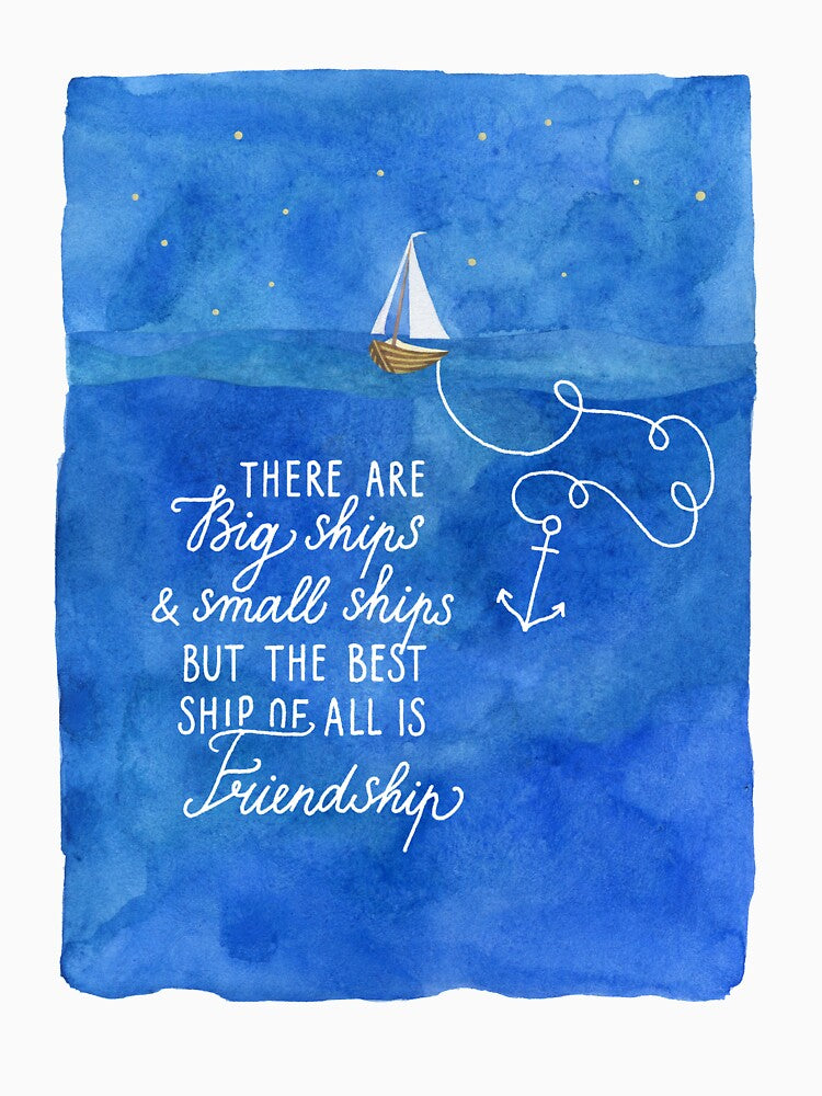 Sea watercolor and hand lettering about friendship by Darina Gulbina T-Shirts, Hoodie, Sweatshirt | BlankRebels.com (Image 3)