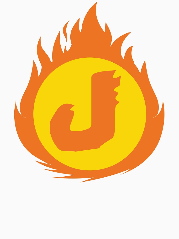 Superhero Letter J. Fire Insignia by mgulin T-Shirts, Hoodie, Sweatshirt | BlankRebels.com (Image 3)