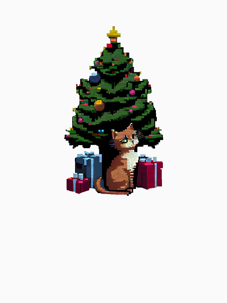 Christmas tree with cat and gifts! by Pixelarium T-Shirts, Hoodie, Sweatshirt | BlankRebels.com (Image 3)