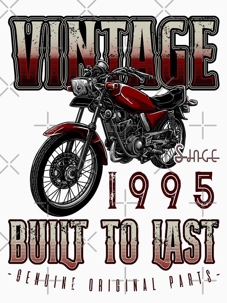 Vintage Motorcycle Biker Motorbike Birthday 1995 by JRRTs T-Shirts, Hoodie, Sweatshirt | BlankRebels.com (Image 3)