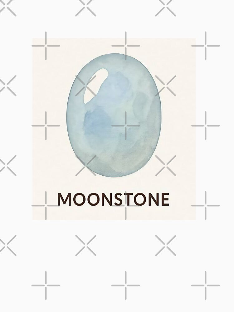 Elegant Moonstone Gemstone Illustration – Mystical Crystal Design for Stickers, T-Shirts & Mugs by JuliJoy... (Image 3)