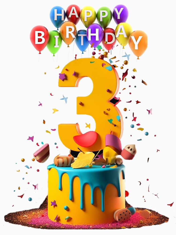 Happy Birthday for 3 year by Krisekk T-Shirts, Hoodie, Sweatshirt | BlankRebels.com (Image 3)