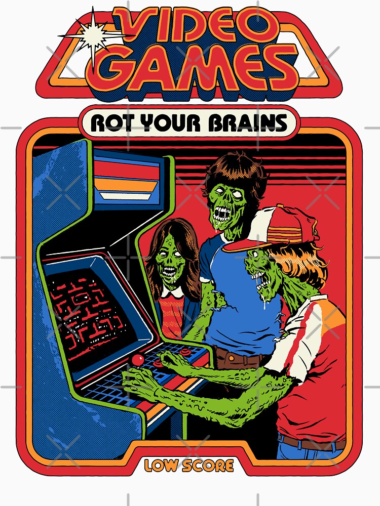 Video Games Rot Your Brains by Steven Rhodes T-Shirts, Hoodie, Sweatshirt | BlankRebels.com (Image 3)