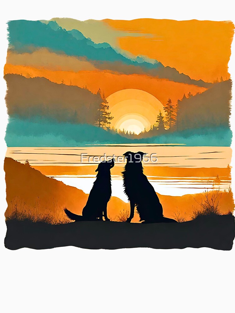 Dog Best Friends Vintage Sunset by Fredster1966 T-Shirts, Hoodie, Sweatshirt | BlankRebels.com (Image 3)