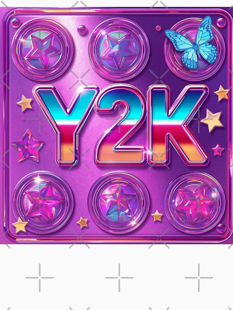 Y2K Aesthetic Gradient | Holographic Chrome Butterfly Art by Esterlane T-Shirts, Hoodie, Sweatshirt (Image 3)
