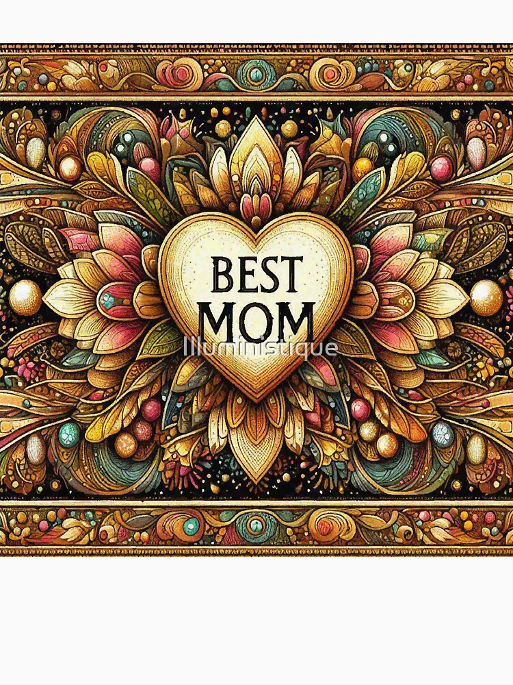 Mothers Day Card Best Mom Gold Heart by Illuministique T-Shirts, Hoodie, Sweatshirt | BlankRebels.com (Image 3)