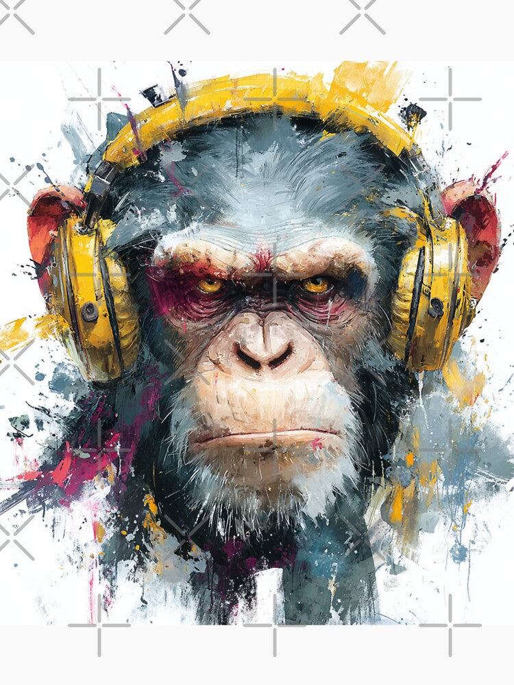 Dj Monkey Business Gloomy Ape With Yellow Headphones by GrinGalore T-Shirts, Hoodie, Sweatshirt | BlankRebels.com (Image 3)