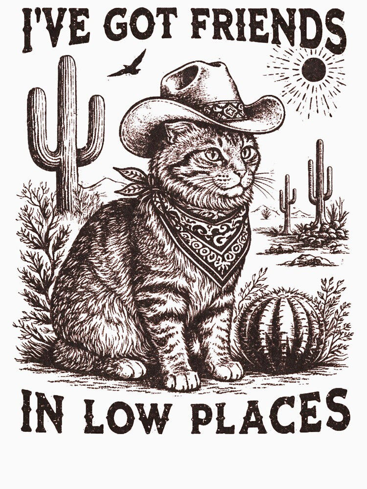 I’ve Got Friends in Low Places Cat Lovers Funny Cowboy Cat Gift by Masaw T-Shirts, Hoodie, Sweatshirt (Image 3)