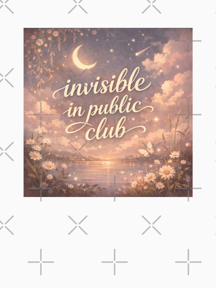 Invisible in Public Club – Aesthetic Introvert Quote Moon Night Design by Sanika arts T-Shirts, Hoodie, Sweatshirt (Image 2)