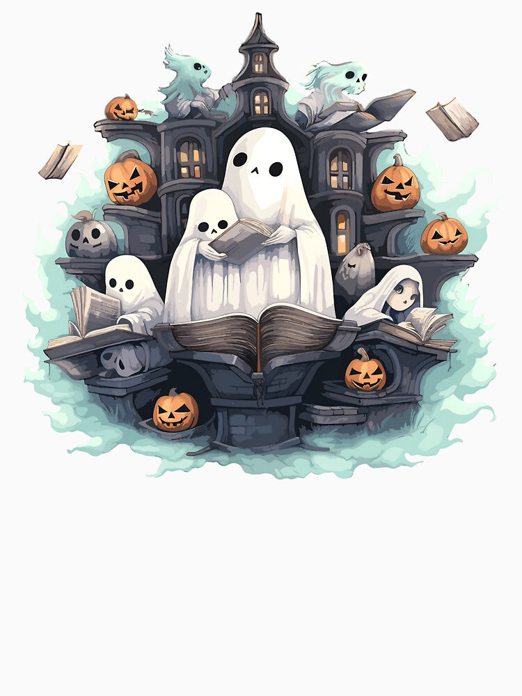 Ghosts Reading T-Shirt by Onlineeye
