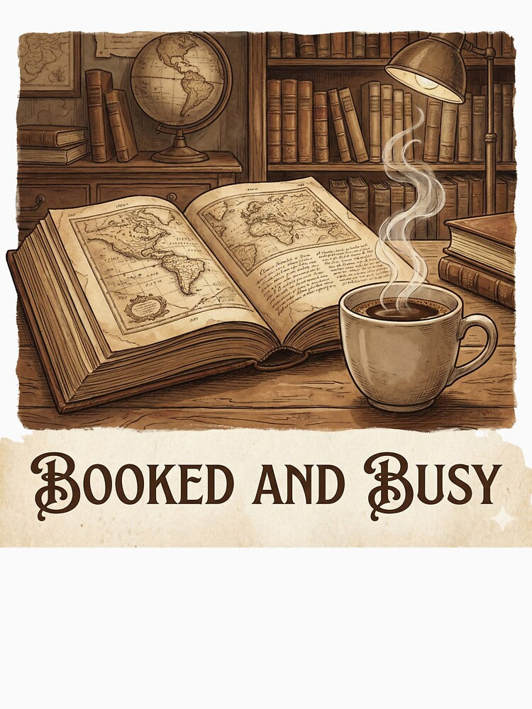 Booked and Busy | Vintage Dark Academia Library by GemajoStudio T-Shirts, Hoodie, Sweatshirt | BlankRebels.com (Image 3)