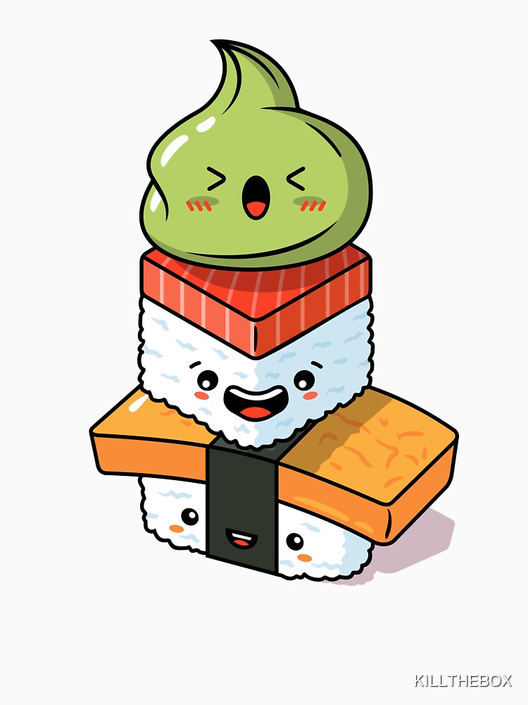 Cute Kawaii Sushi Stack Trio Friends Group 1 by KILLTHEBOX T-Shirts, Hoodie, Sweatshirt | BlankRebels.com (Image 3)