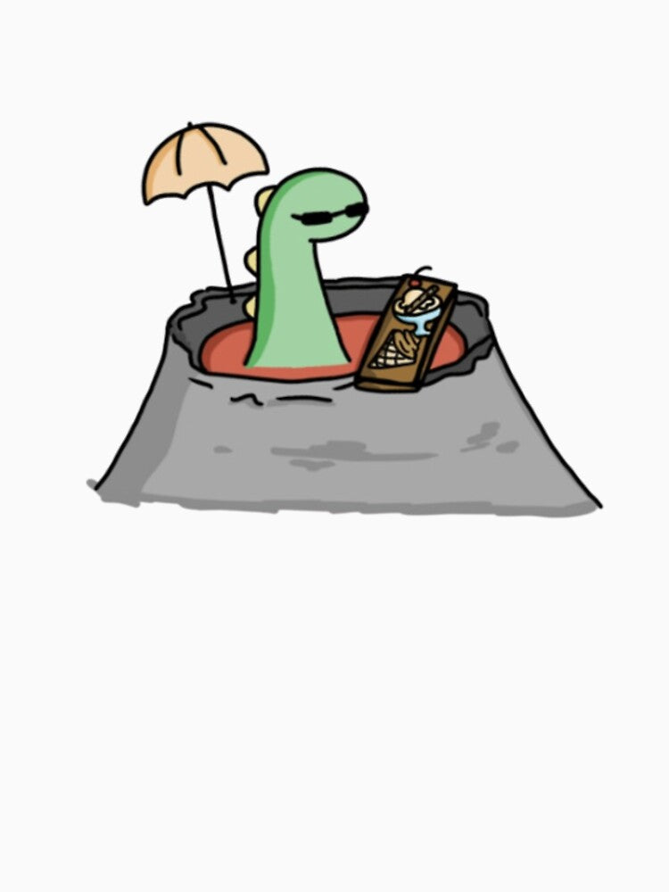 Cool Dinosaur in Volcano – Funny Dino Illustration by designedwLUV T-Shirts, Hoodie, Sweatshirt | BlankRebels.com (Image 3)