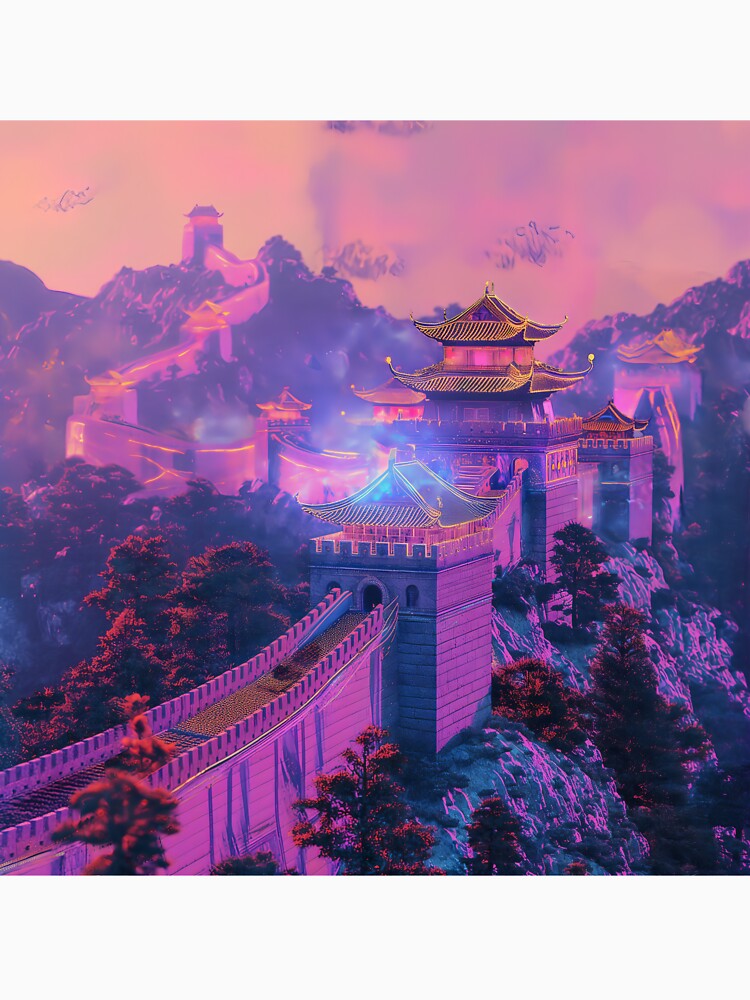 High-tech Great Wall with Ancient Chinese Vaporwave Aura by deepglitchart T-Shirts, Hoodie, Sweatshirt (Image 3)