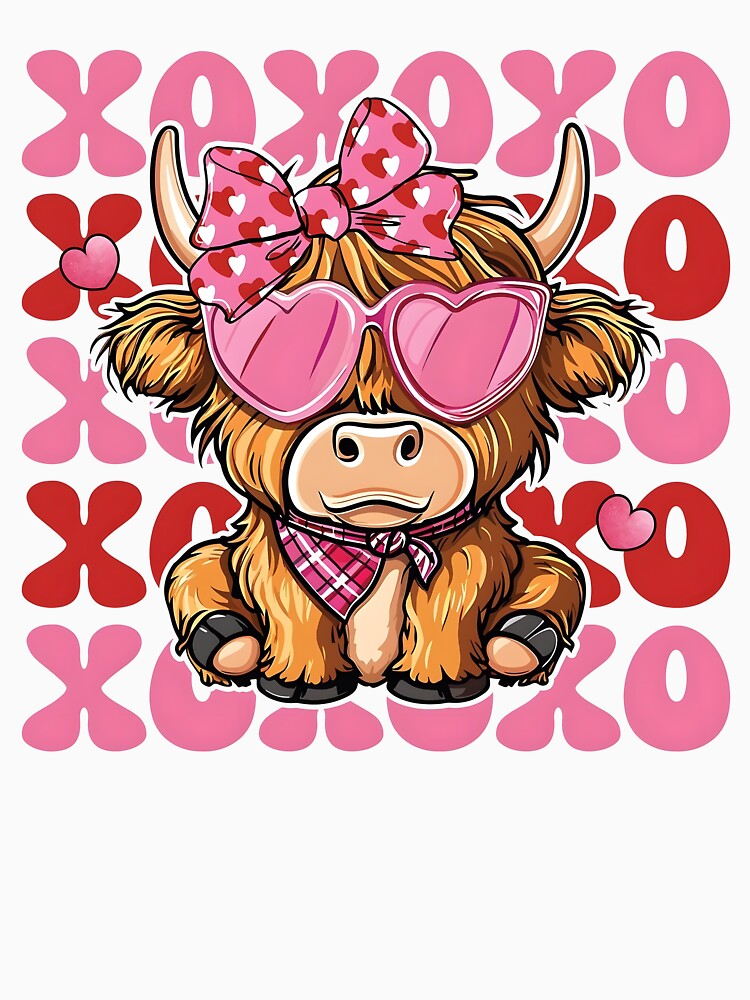 Highland Cow Valentine, Valentine Coquette Heart by Davidkoci T-Shirts, Hoodie, Sweatshirt | BlankRebels.com (Image 3)