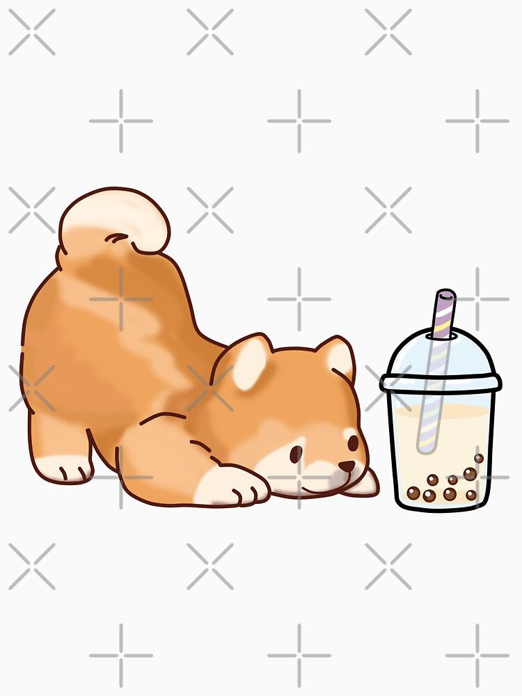 Cute Little Shiba Loves Boba! by SirBobalot T-Shirts, Hoodie, Sweatshirt | BlankRebels.com (Image 3)