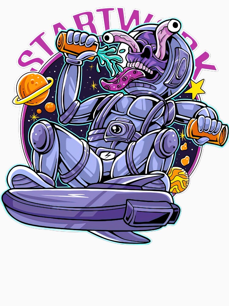 GOOFY ASTRONAUT PLAYING SKATEBOARD IN SPACE by BrianOMinard T-Shirts, Hoodie, Sweatshirt | BlankRebels.com (Image 3)