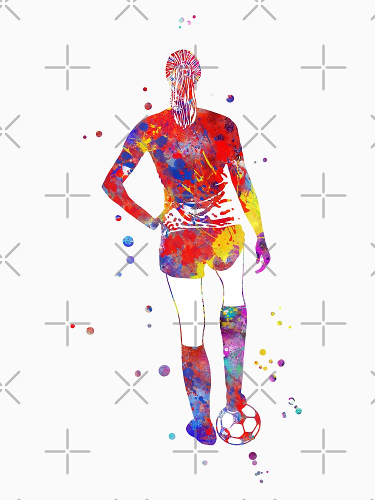 Soccer player girl with ball by Rosaliartbook