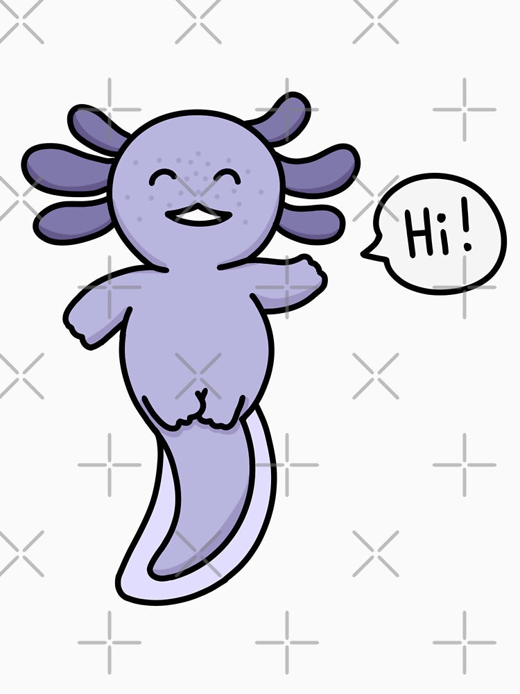Purple axolotl saying "Hi!" by Lucesco T-Shirts, Hoodie, Sweatshirt | BlankRebels.com (Image 3)