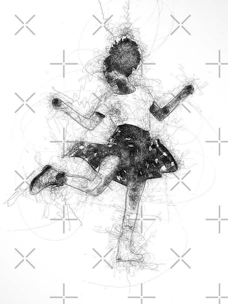 Contemporary dancer with open arms  - line art in black and white by MintGubbins T-Shirts, Hoodie, Sweatshirt (Image 3)