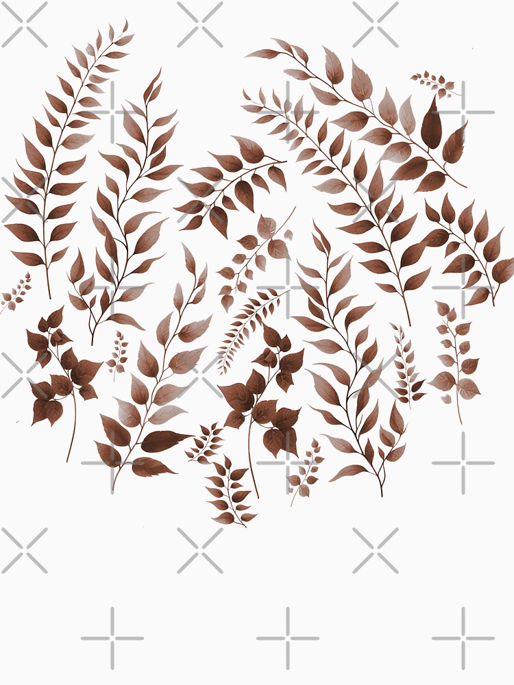 Greenery Botanical Print Brown and Cream by SilverPegasus T-Shirts, Hoodie, Sweatshirt | BlankRebels.com (Image 3)