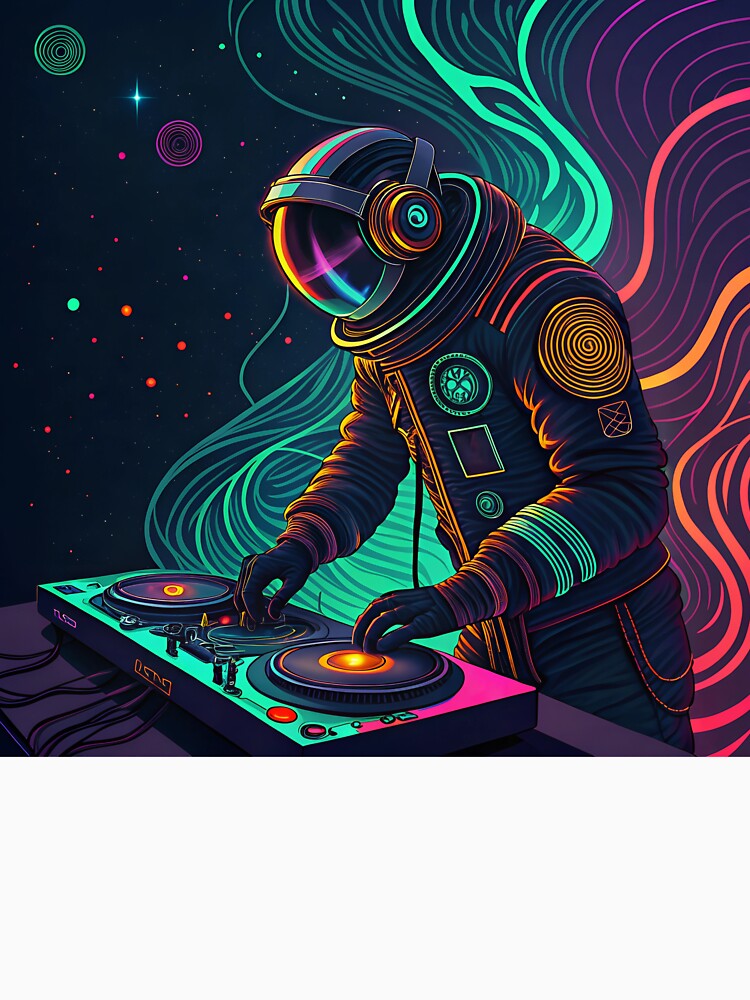 DJ art in neon colors by AhArtMe T-Shirts, Hoodie, Sweatshirt | BlankRebels.com (Image 3)