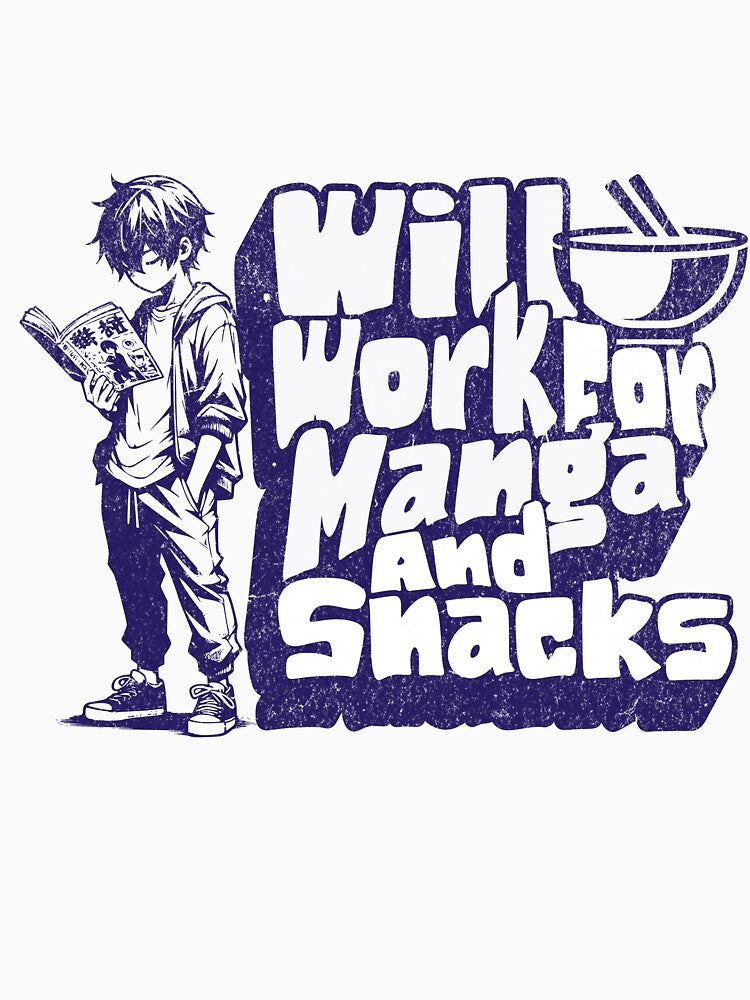 Will work for manga and snacks by MoritaB T-Shirts, Hoodie, Sweatshirt | BlankRebels.com (Image 3)