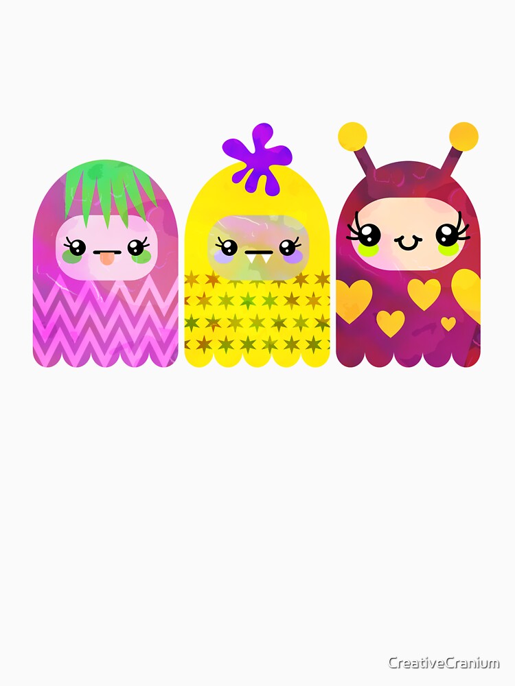 Cute Multicolor Kawaii Alien Dolls by CreativeCranium T-Shirts, Hoodie, Sweatshirt | BlankRebels.com (Image 3)