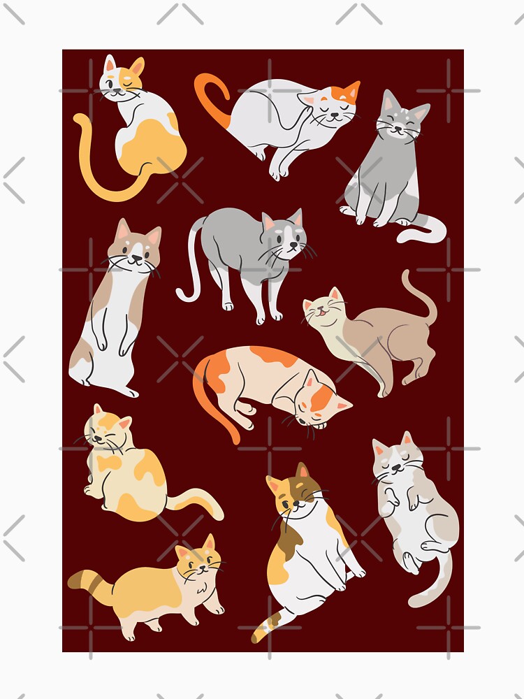 Mixed Cute Cat Pattern For Cat Lovers by Moodyandmellow T-Shirts, Hoodie, Sweatshirt | BlankRebels.com (Image 3)
