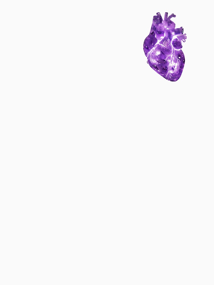 Amethyst Crystal Heart - Anatomical Purple Gemstone Soul Art by Maclaw200d T-Shirts, Hoodie, Sweatshirt (Image 3)