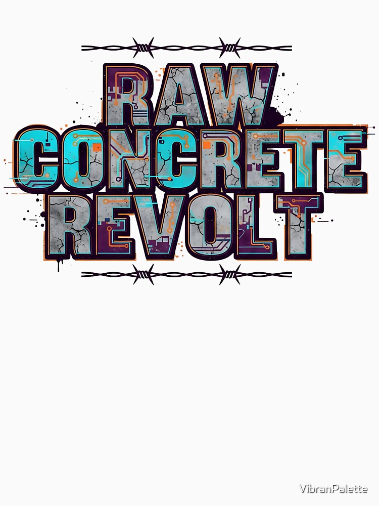 Raw Concrete Revolt Urban Graphic – Industrial Cyberpunk Streetwear Circuit Art by VibranPalette T-Shirts,... (Image 3)