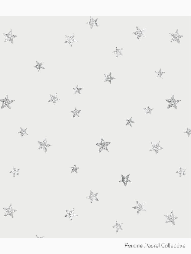 Pretty Y2K Glitter Stars Design in Silver by Femme Pastel Collective T-Shirts, Hoodie, Sweatshirt | BlankRebels.com (Image 3)