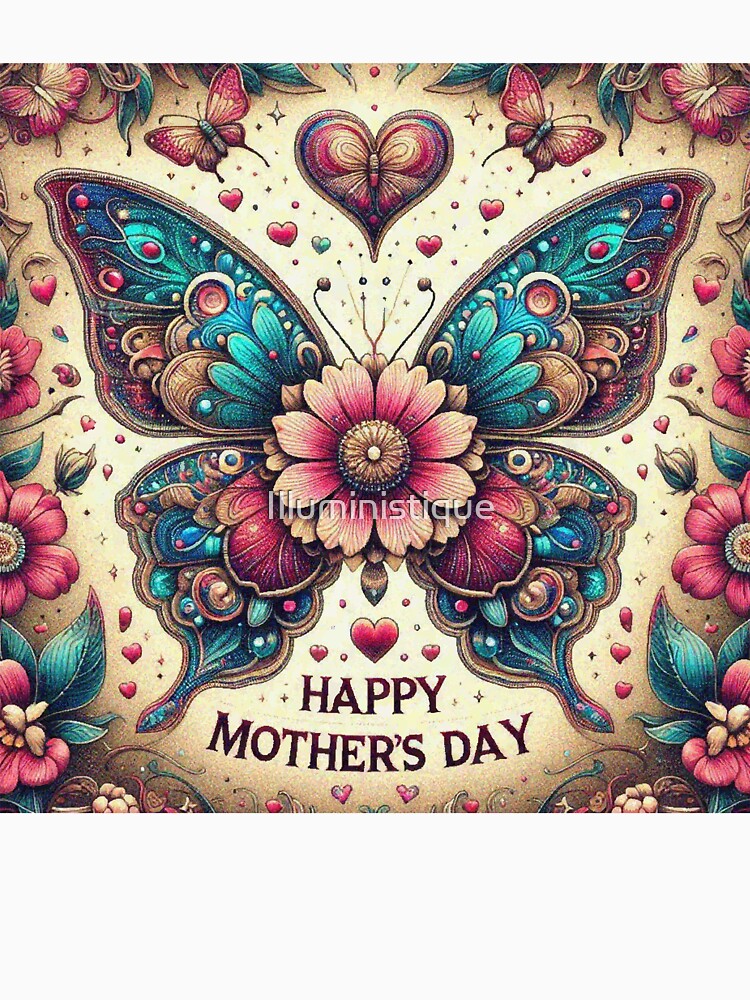 Mothers Day Butterfly Flower Heart by Illuministique T-Shirts, Hoodie, Sweatshirt | BlankRebels.com (Image 3)