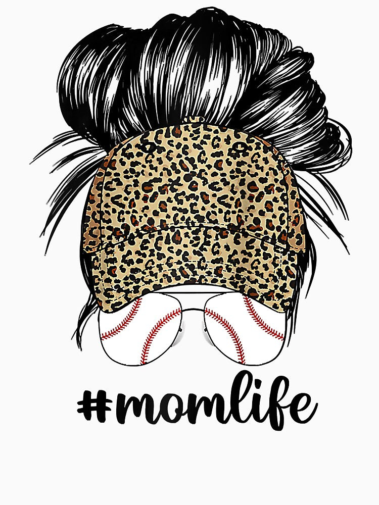 Mom Life Leopard Baseball Cap Messy Bun Mother's Day by Xtjjae T-Shirts, Hoodie, Sweatshirt | BlankRebels.com (Image 3)