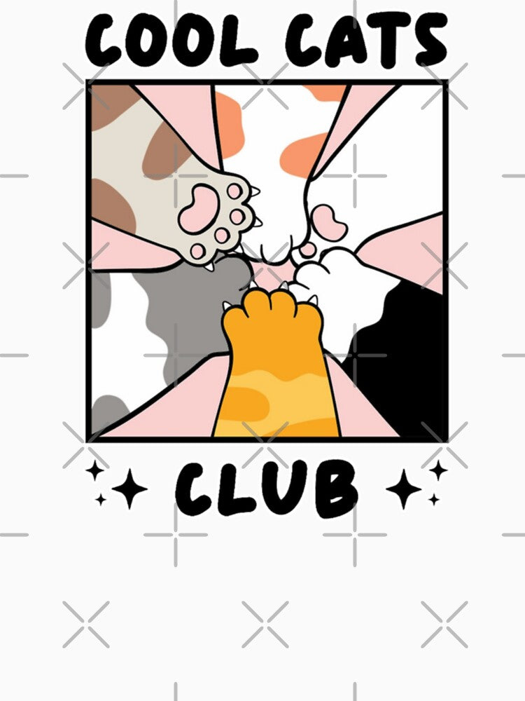 Cool Cats Club - Cute Cat Paws Drawing by JinxyArtistry T-Shirts, Hoodie, Sweatshirt | BlankRebels.com (Image 3)