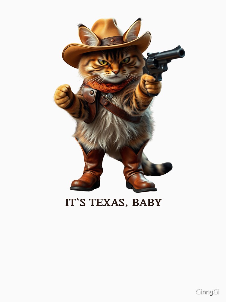 angry tabby cat with cowboy boots and hat and a gun by GinnyGi T-Shirts, Hoodie, Sweatshirt | BlankRebels.com (Image 3)