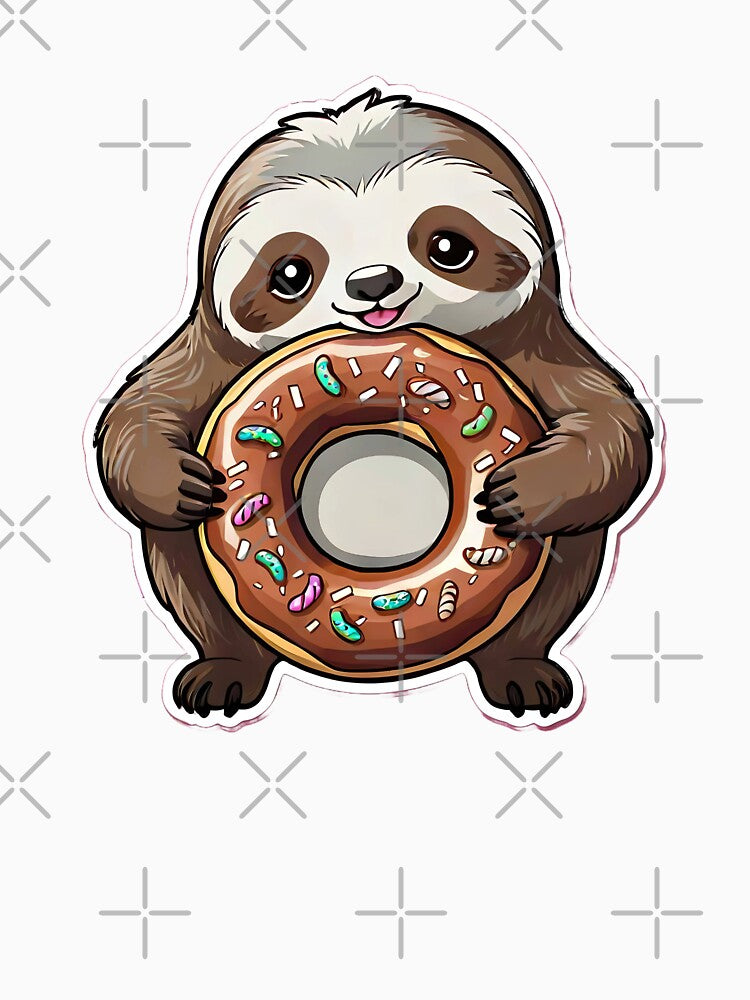 Kawaii Sloth with a Donut by KawaiiCritterz T-Shirts, Hoodie, Sweatshirt | BlankRebels.com (Image 3)