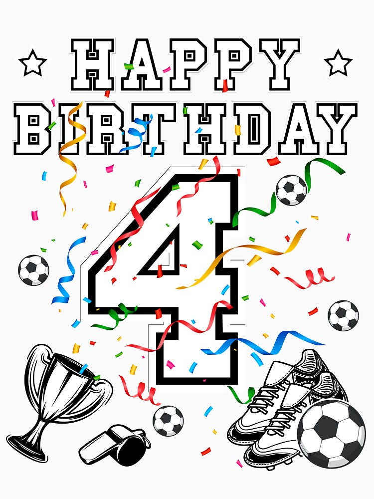 Soccer Birthday 4 Years Soccer jersey Soccer ball by Shirt-Designs