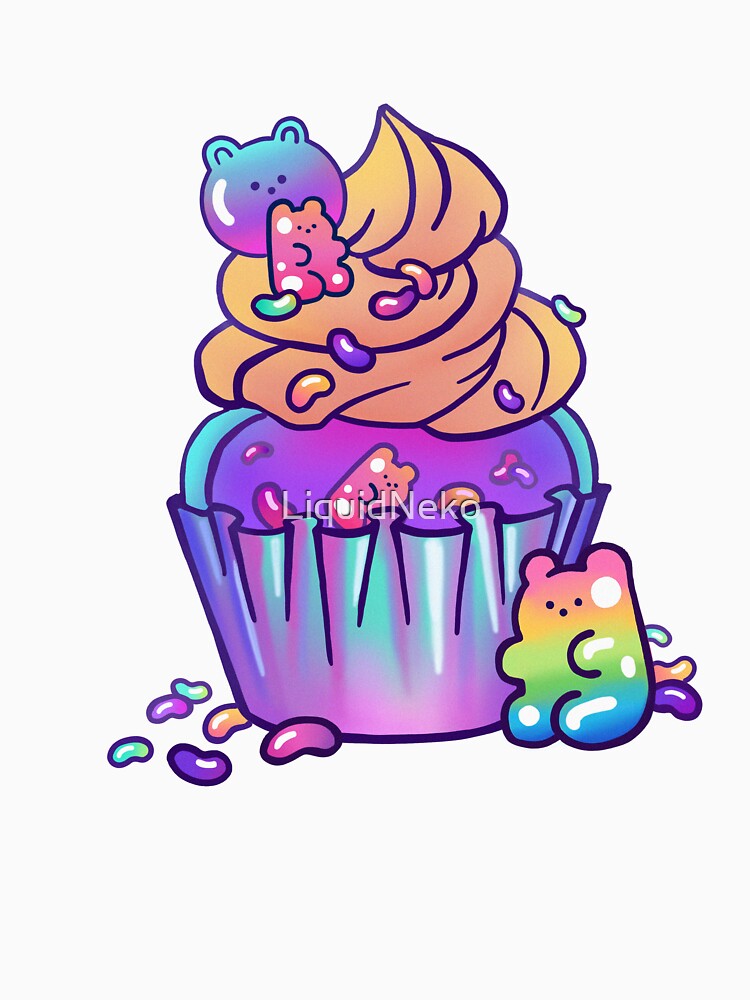 Cute Kawaii Jelly Bear Cupcake by LiquidNeko T-Shirts, Hoodie, Sweatshirt | BlankRebels.com (Image 3)