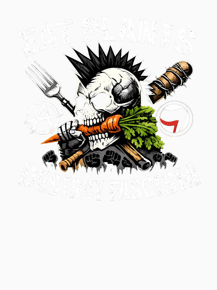 Eat Plants Destroy Fascism Vegan Punk by Cat-butt-shirts